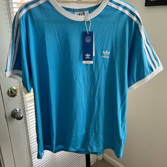 ADICOLOR CLASSIC TRACEABLE NWT AUTHENTIC APP SKY RUSH COLOR SHORT SLEEVES TOP - Picture 13 of 16